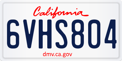 CA license plate 6VHS804