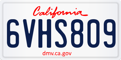 CA license plate 6VHS809