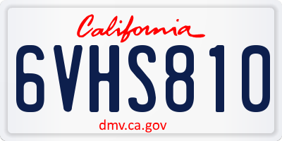 CA license plate 6VHS810