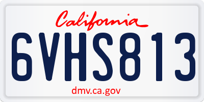 CA license plate 6VHS813