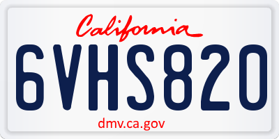 CA license plate 6VHS820