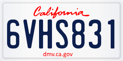 CA license plate 6VHS831