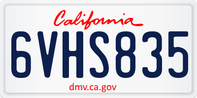 CA license plate 6VHS835