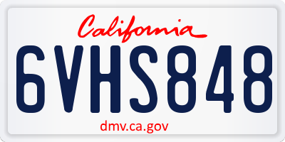 CA license plate 6VHS848