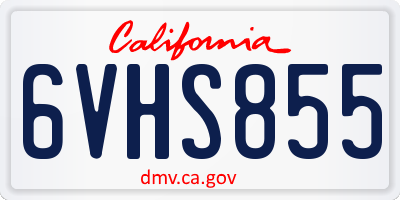 CA license plate 6VHS855