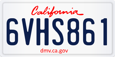 CA license plate 6VHS861