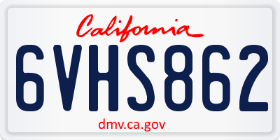CA license plate 6VHS862