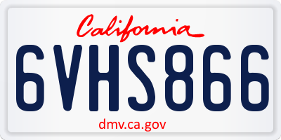 CA license plate 6VHS866