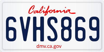 CA license plate 6VHS869