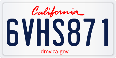 CA license plate 6VHS871