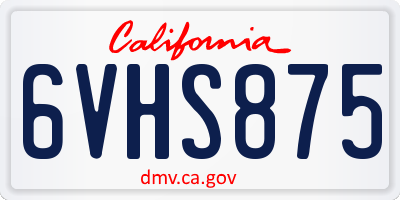 CA license plate 6VHS875