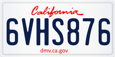 CA license plate 6VHS876
