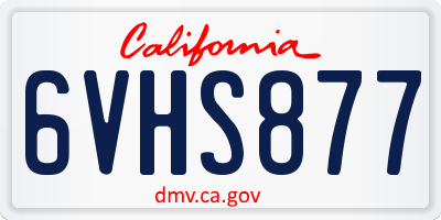 CA license plate 6VHS877
