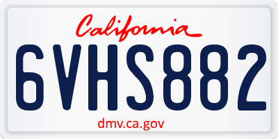 CA license plate 6VHS882