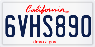 CA license plate 6VHS890
