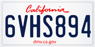 CA license plate 6VHS894