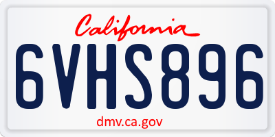 CA license plate 6VHS896