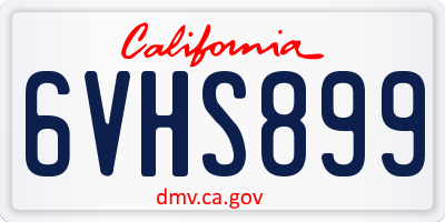 CA license plate 6VHS899