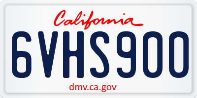 CA license plate 6VHS900