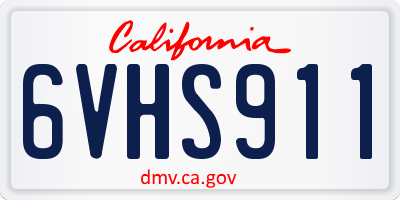CA license plate 6VHS911