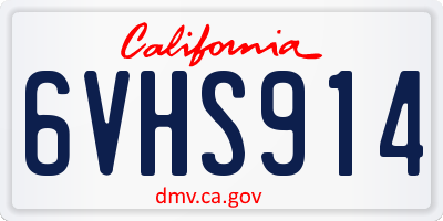 CA license plate 6VHS914