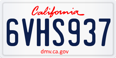CA license plate 6VHS937