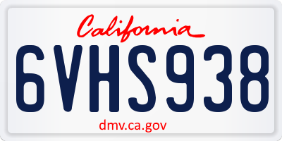 CA license plate 6VHS938