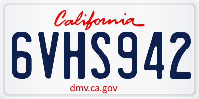 CA license plate 6VHS942