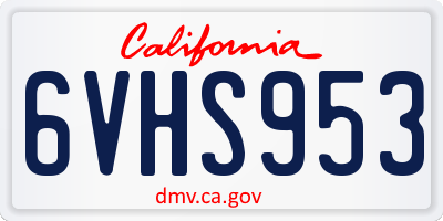 CA license plate 6VHS953
