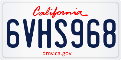 CA license plate 6VHS968