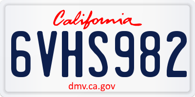 CA license plate 6VHS982