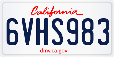 CA license plate 6VHS983