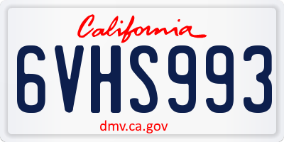 CA license plate 6VHS993