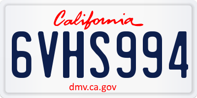 CA license plate 6VHS994