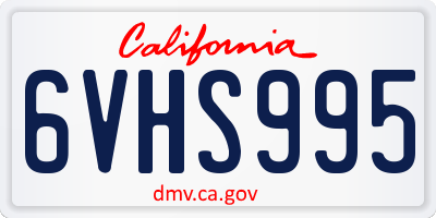 CA license plate 6VHS995