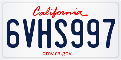 CA license plate 6VHS997