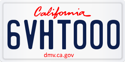CA license plate 6VHT000