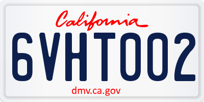 CA license plate 6VHT002