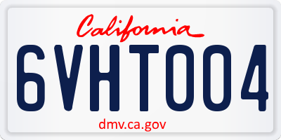 CA license plate 6VHT004