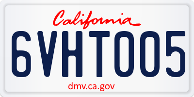 CA license plate 6VHT005