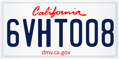 CA license plate 6VHT008