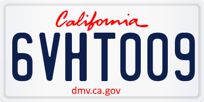 CA license plate 6VHT009