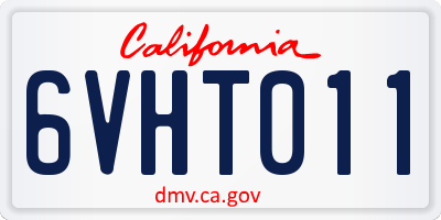 CA license plate 6VHT011
