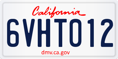 CA license plate 6VHT012