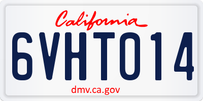 CA license plate 6VHT014