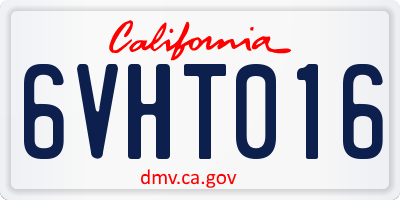 CA license plate 6VHT016