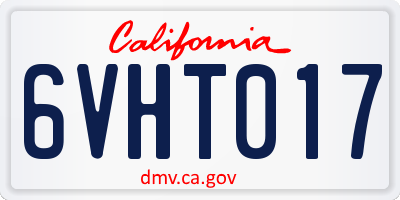 CA license plate 6VHT017