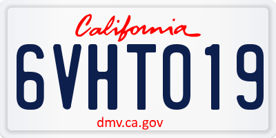 CA license plate 6VHT019