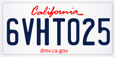 CA license plate 6VHT025