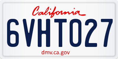 CA license plate 6VHT027